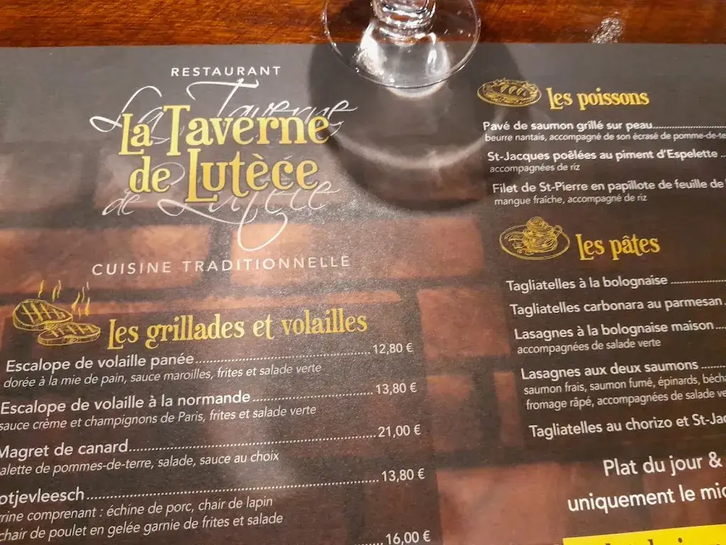 Menu_La Taverne de Lutèce_Cambrai_image_4