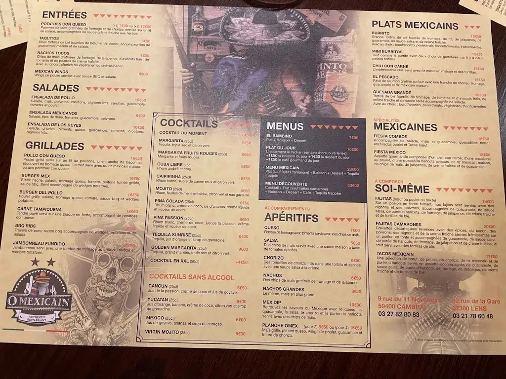 Menu_O mexicain_Cambrai_image_1