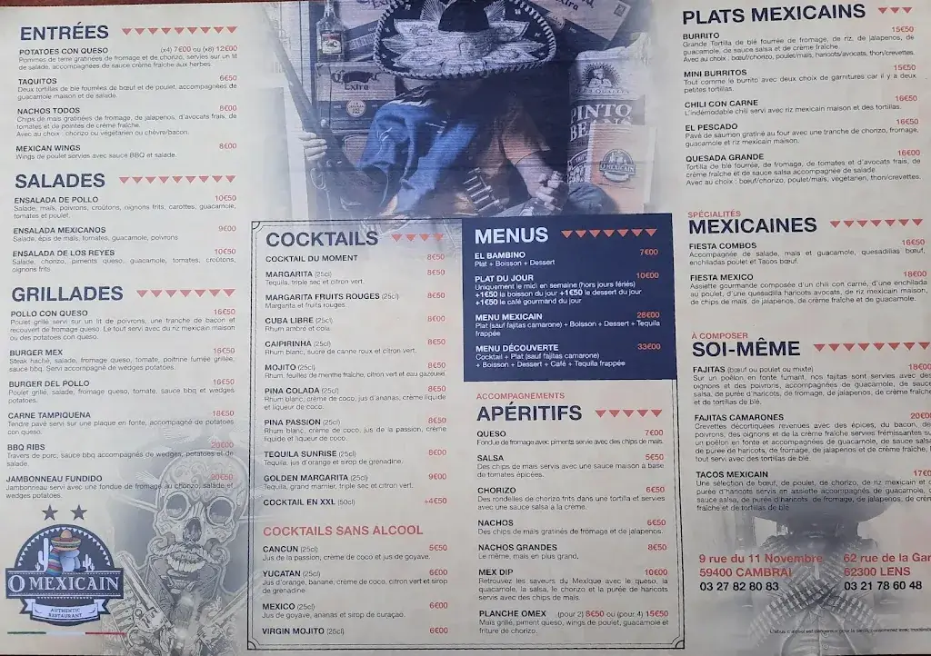 Menu_O mexicain_Cambrai_image_2