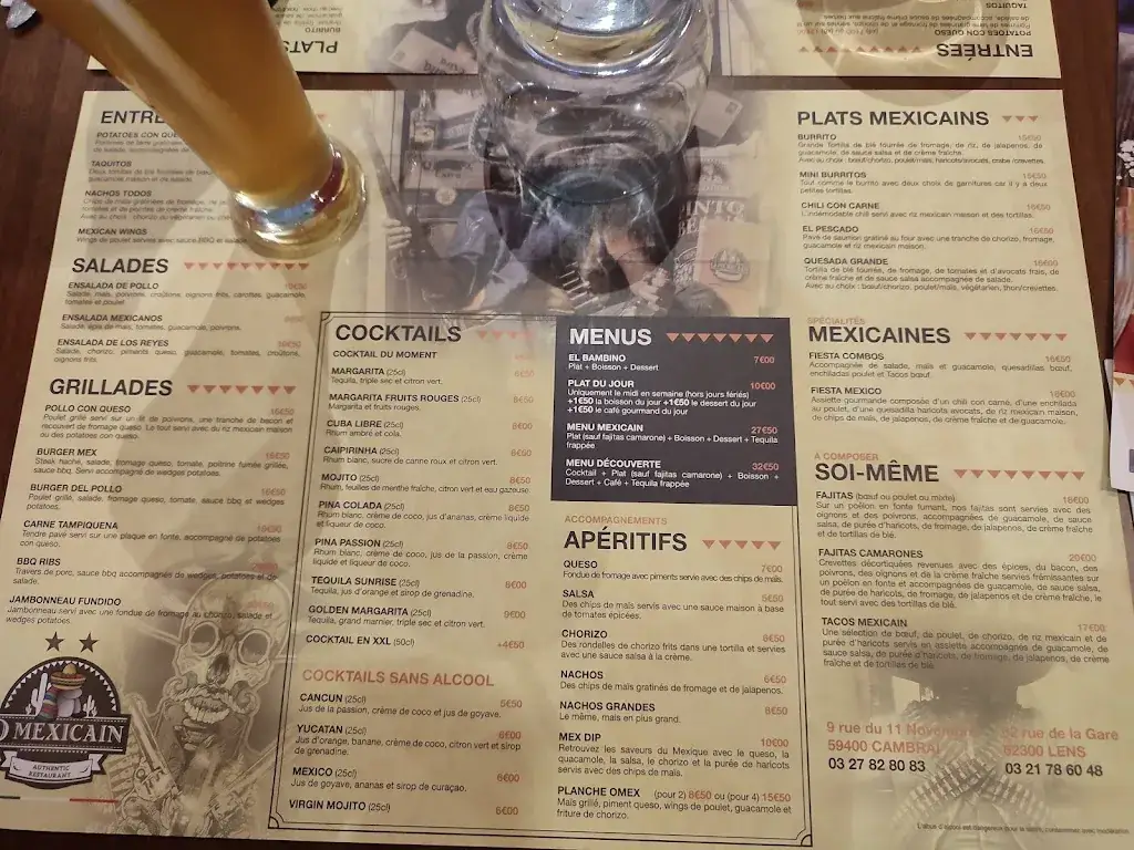 Menu_O mexicain_Cambrai_image_3