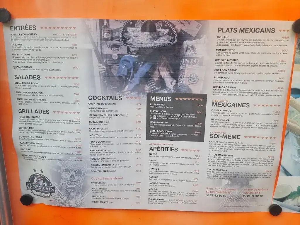 Menu_O mexicain_Cambrai_image_4