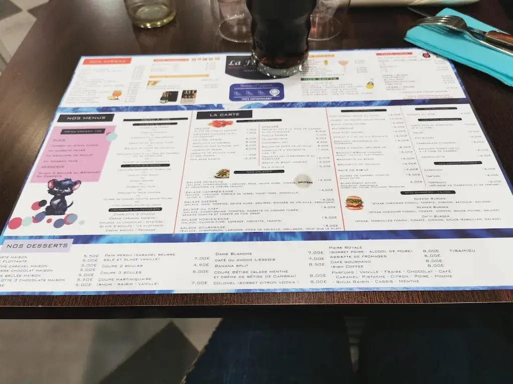 Menu_La Flambée_Cambrai_immagine_2