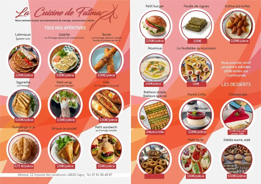 Menu_La cuisine de Fatma_Cagny_image_1