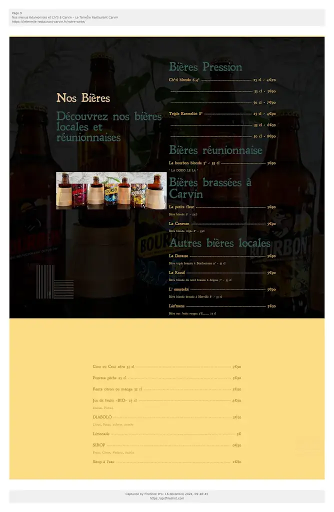 Menu_Restaurant LE TERRE´ÎLE_Carvin_image_4