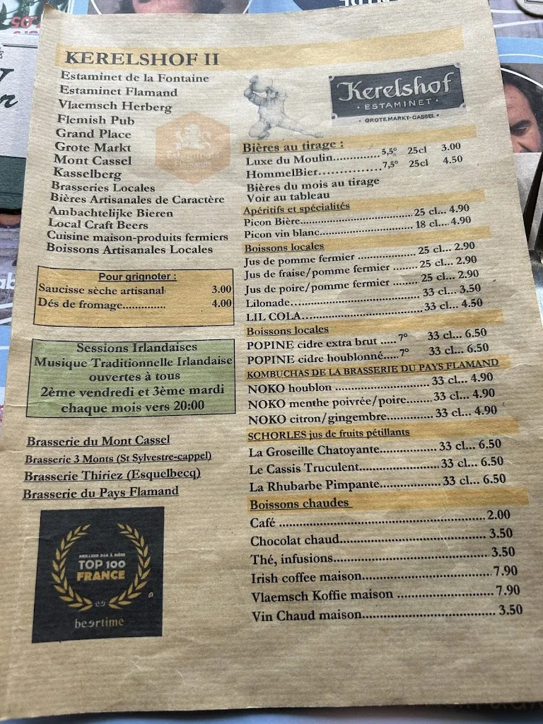Menu_Estaminet Kerelshof II, La Fontaine_Cassel_immagine_1
