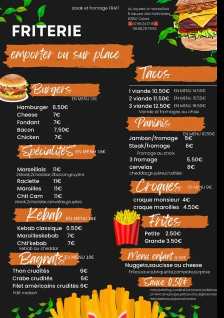 Menu_Au Square Le Marseillais - Restaurant Calais_Calais_image_3
