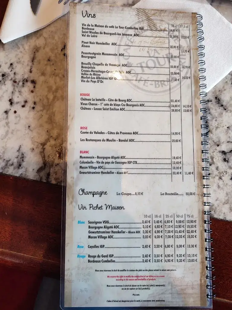 Menu_Café de la tour_Calais_image_3