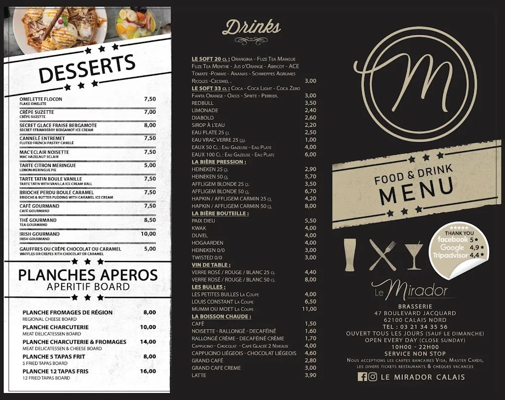 Menu_Café Le Mirador_Calais_immagine_4