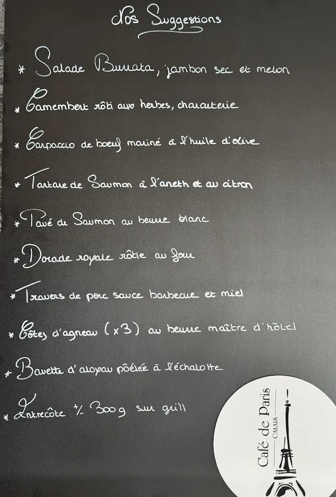 Menu_Le Café de Paris_Calais_image_1