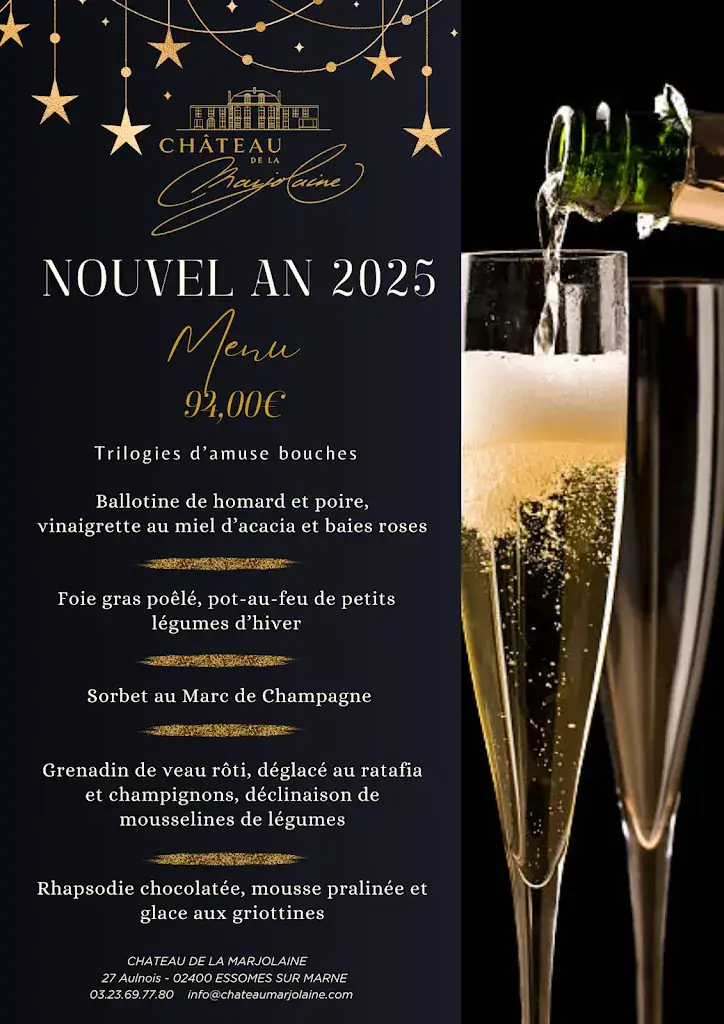 Menu_Château De La Marjolaine_Essômes-sur-Marne_image_1