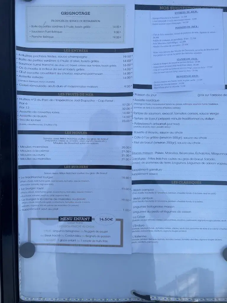 Menu_Restaurant l'Enduro Plage_Touquet-Paris-Plage_image_3