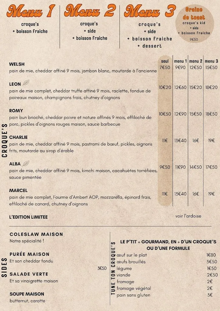 Menu_Croque's & Pies - Le Touquet_Touquet-Paris-Plage_image_1