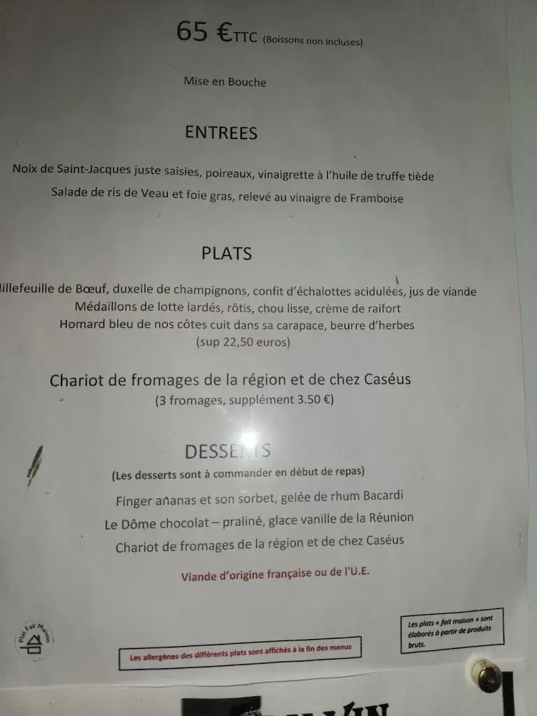 Menu_Le Restaurant des Arts_Touquet-Paris-Plage_immagine_1
