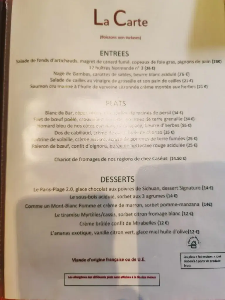 Menu_Le Restaurant des Arts_Touquet-Paris-Plage_immagine_4