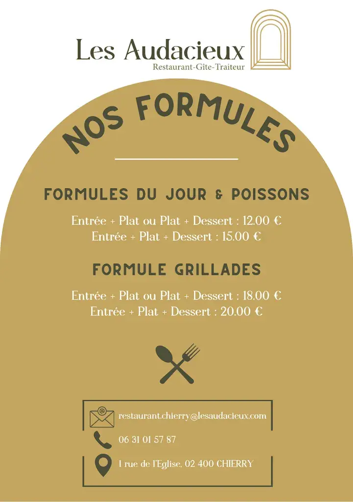 Menu_Les Audacieux - Restaurant Chierry_Chierry_image_1
