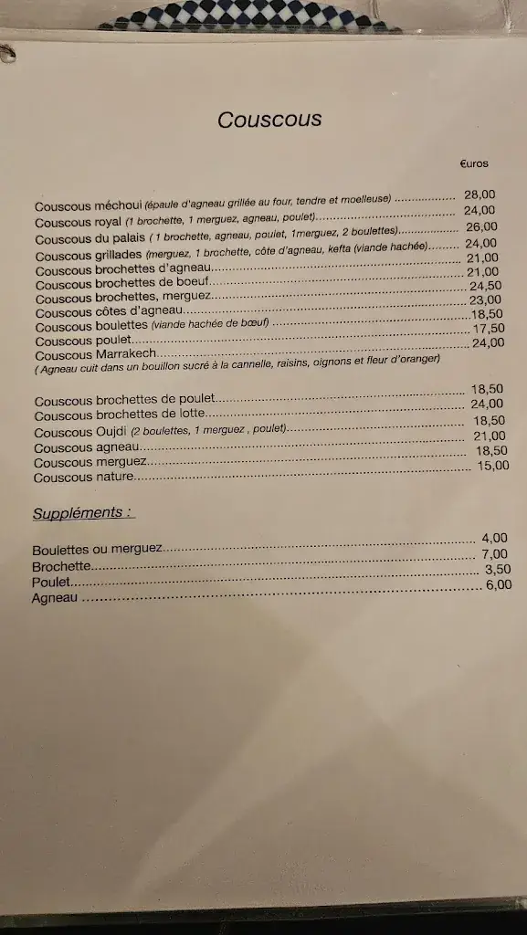 Menu_Le Palais de Marrakech_Château-Thierry_image_1