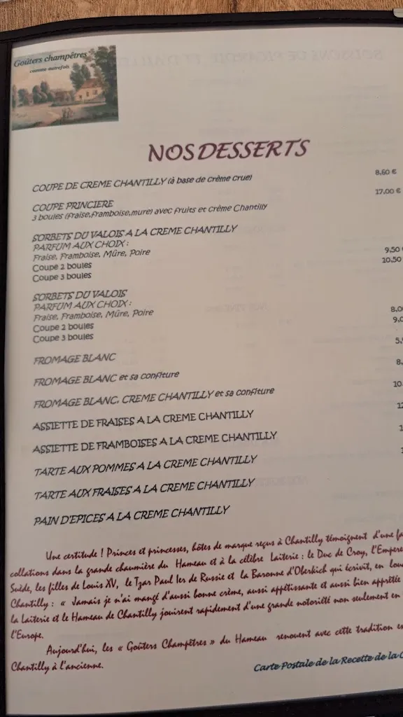 Menu_Aux Goûters Champêtres Restaurant du Hameau_Chantilly_image_4