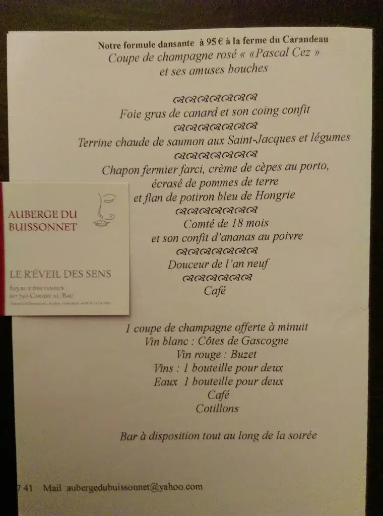 Menu_Auberge du Buissonnet_Choisy-au-Bac_image_4