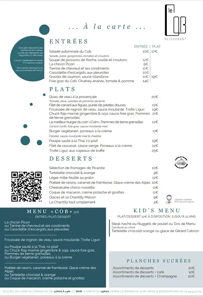 Menu_Le Cob_Chantilly_image_3