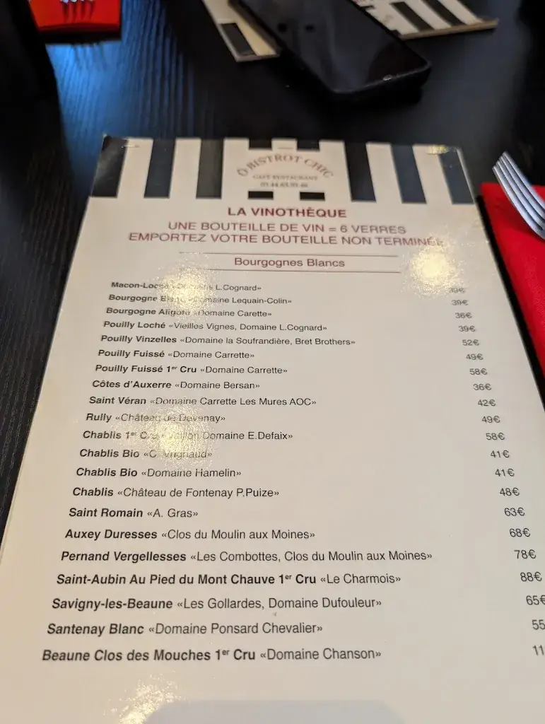 Menu_Ô Bistrot Chic_Chantilly_image_3