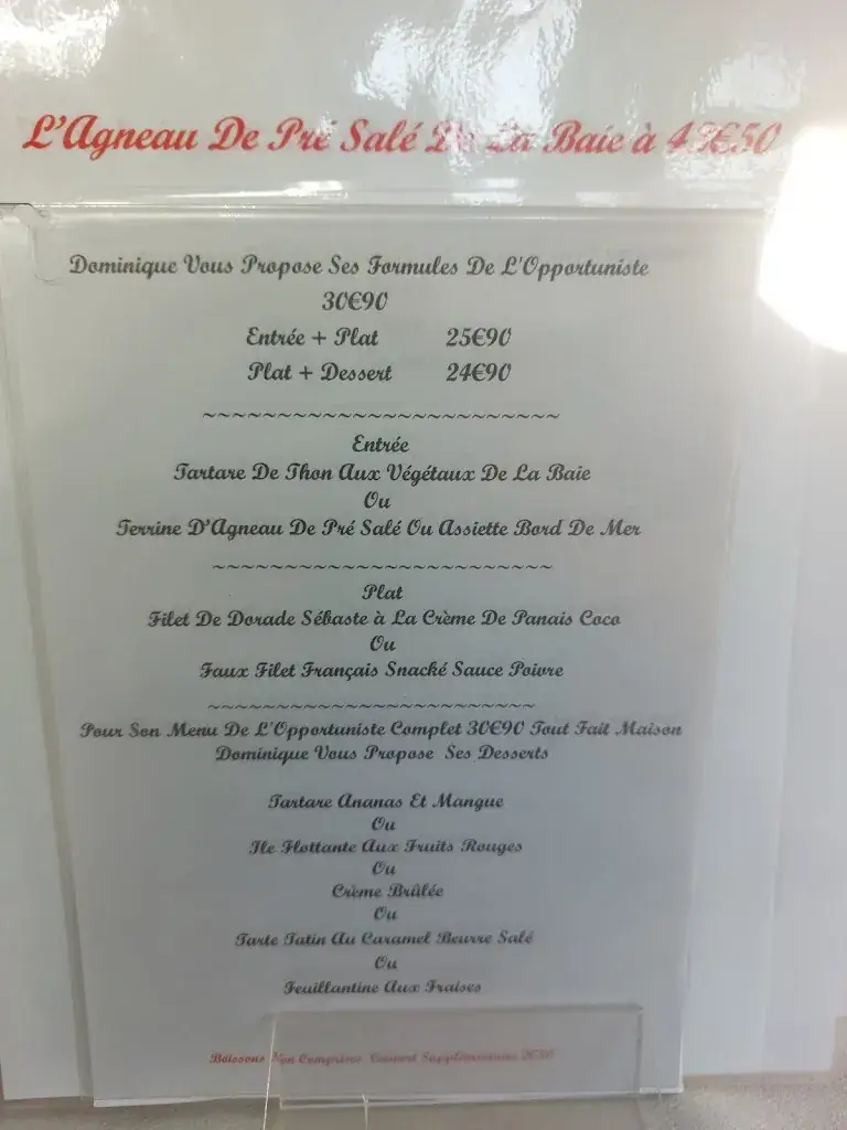 Menu_restaurant de la mer baquana_Cayeux-sur-Mer_image_1