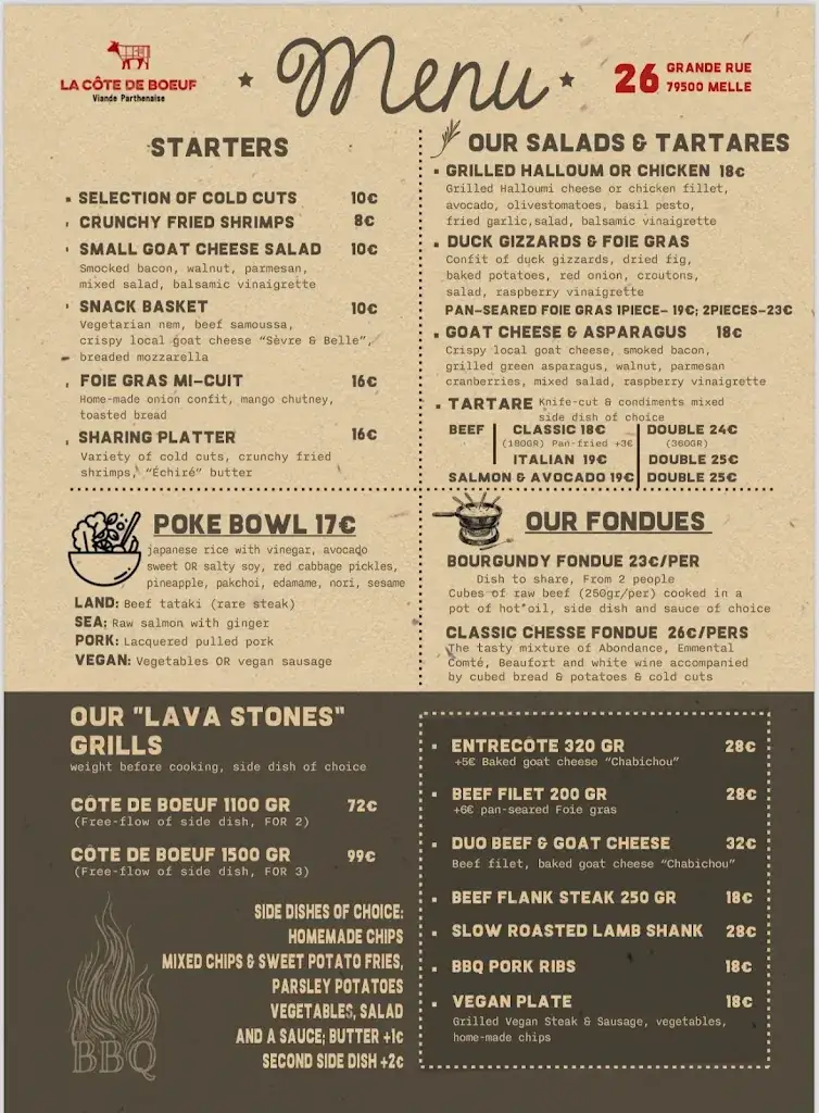 Menu_Restaurant La Côte de Boeuf_Melle_image_3