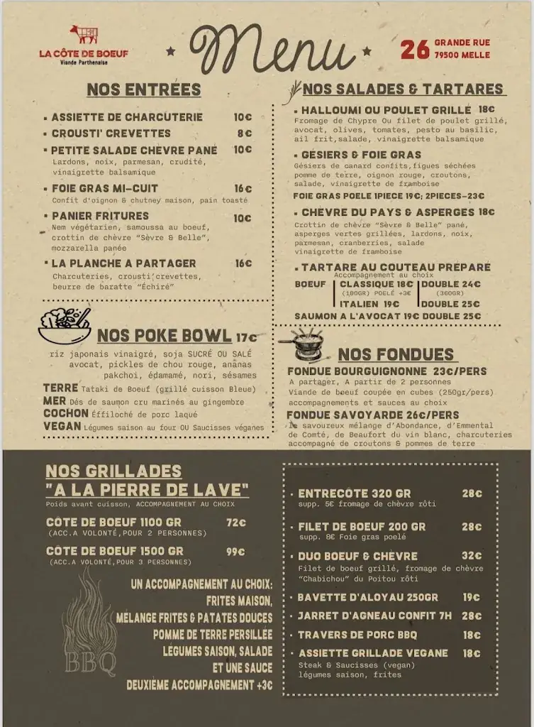 Menu_Restaurant La Côte de Boeuf_Melle_image_4