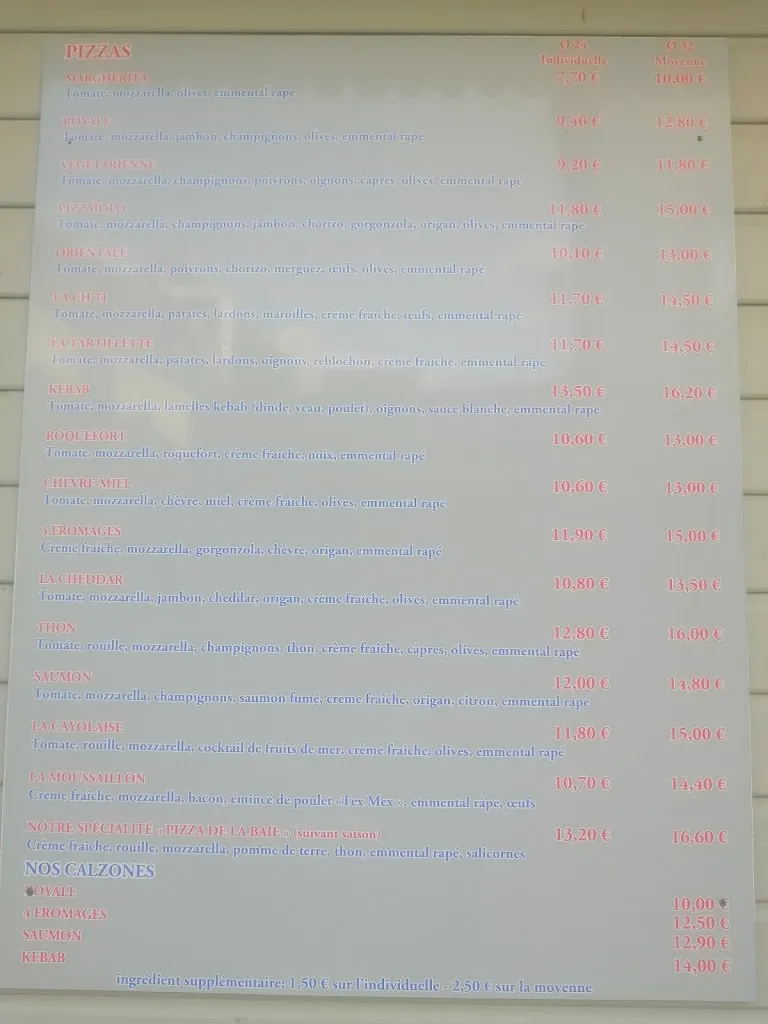 Menu_Pizza de la Baie_Cayeux-sur-Mer_image_1