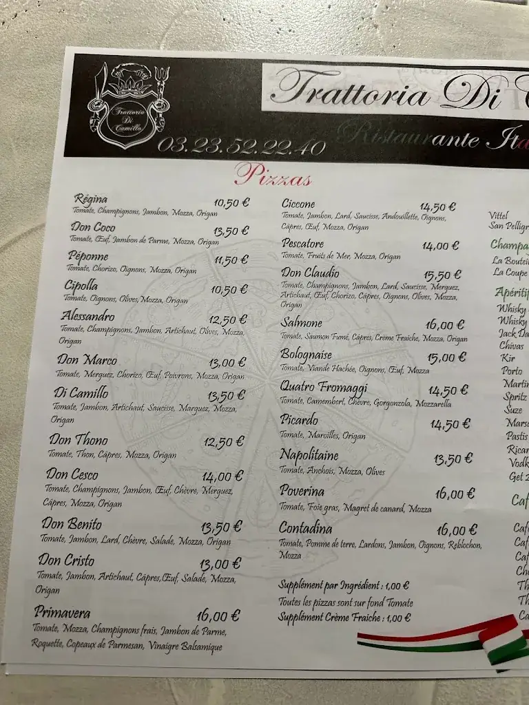 Menu_Trattoria Di Camillo_Chauny_image_2