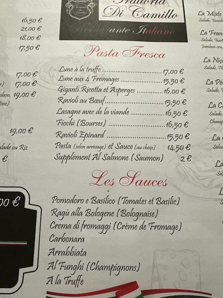 Menu_Trattoria Di Camillo_Chauny_image_3