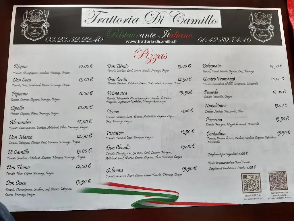 Menu_Trattoria Di Camillo_Chauny_image_4
