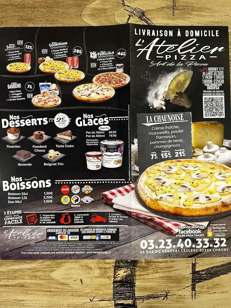 Menu_L’atelier pizza Chauny_Chauny_image_1