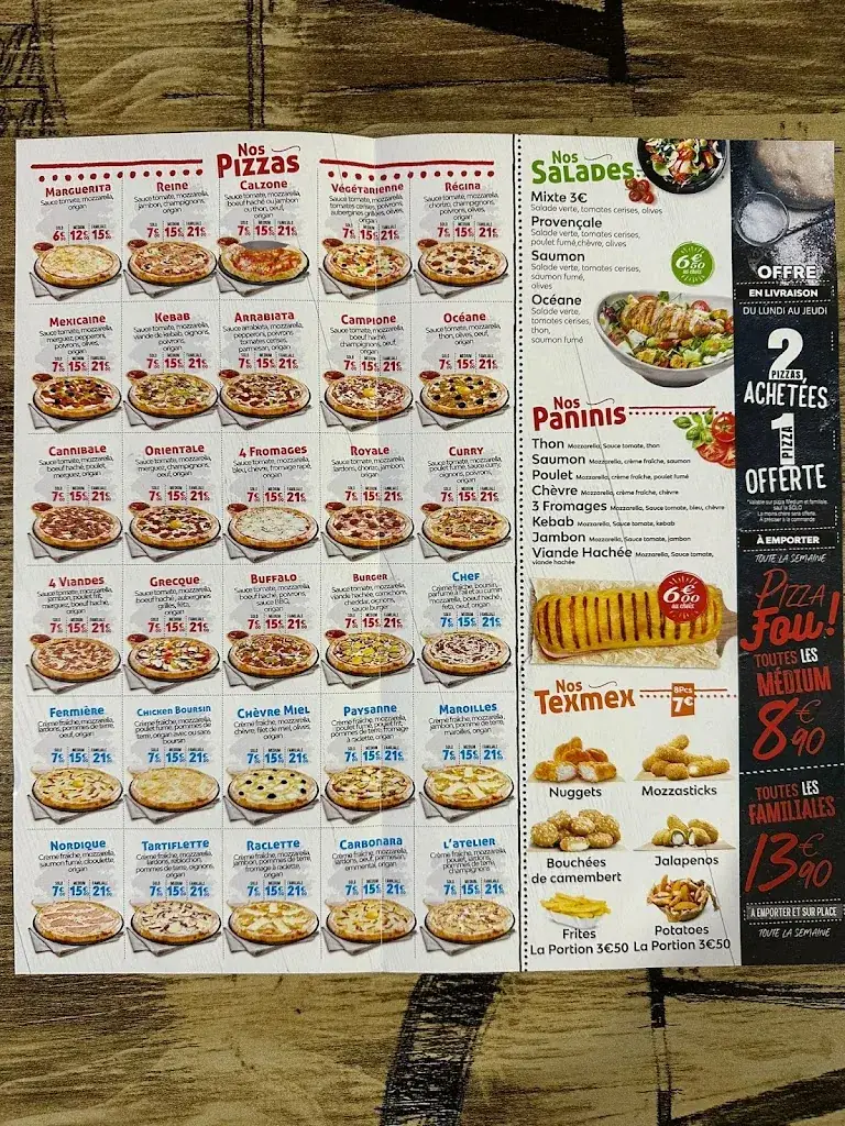 Menu_L’atelier pizza Chauny_Chauny_image_2