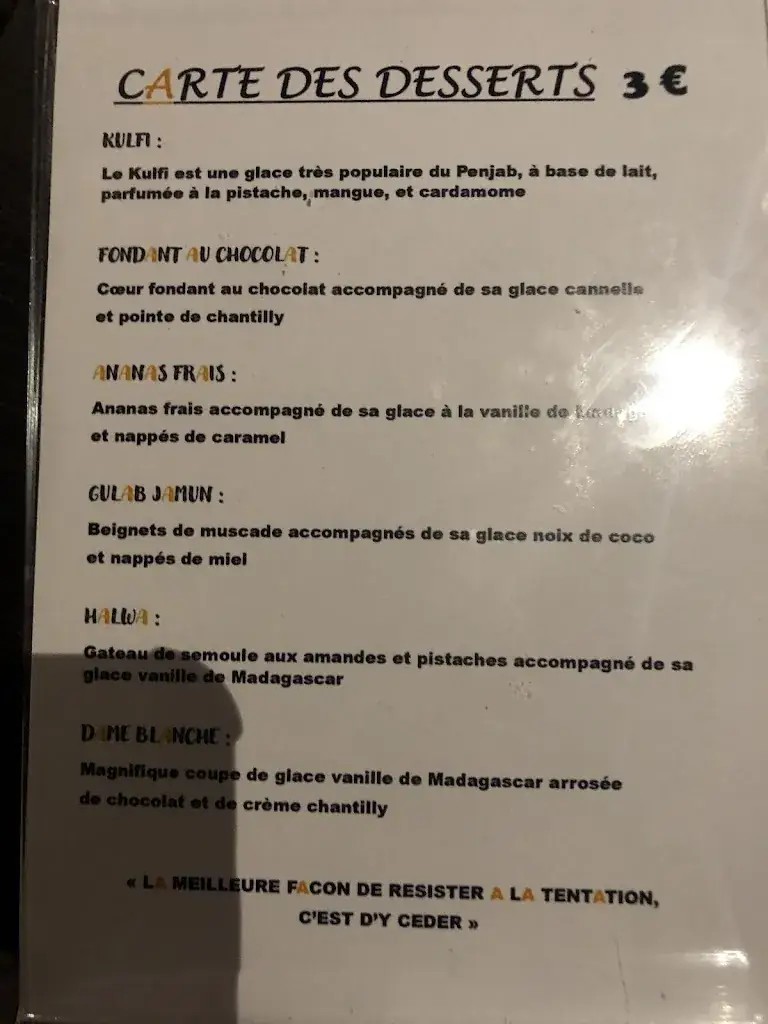 Menü_Aux Indes Royal_Capinghem_Bild_2