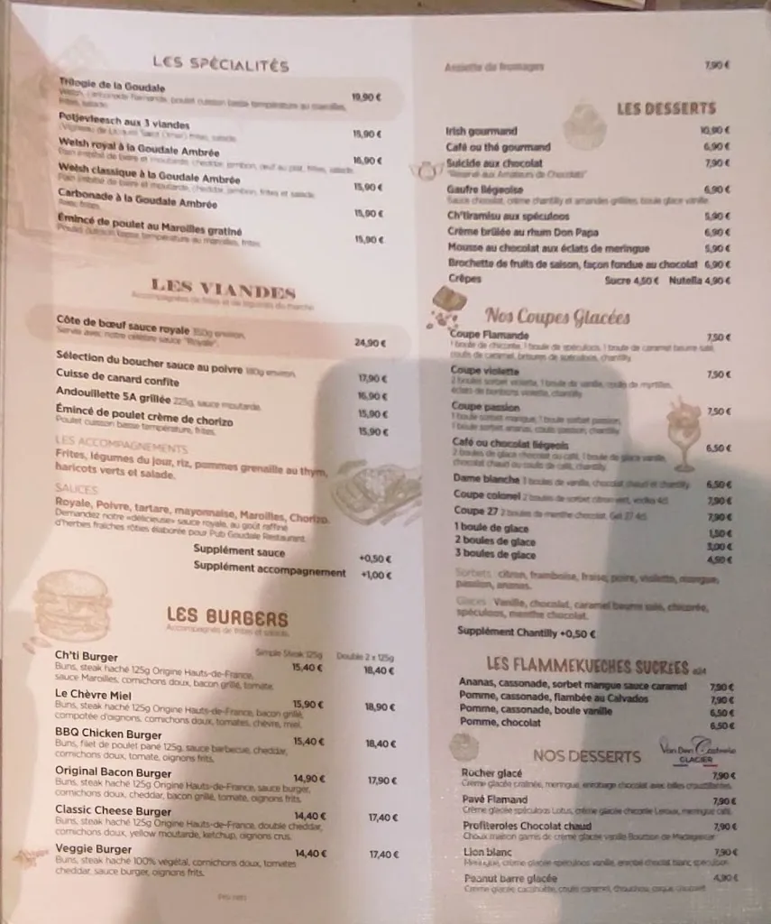 Menu_PUB GOUDALE RESTAURANT_Lille_image_4