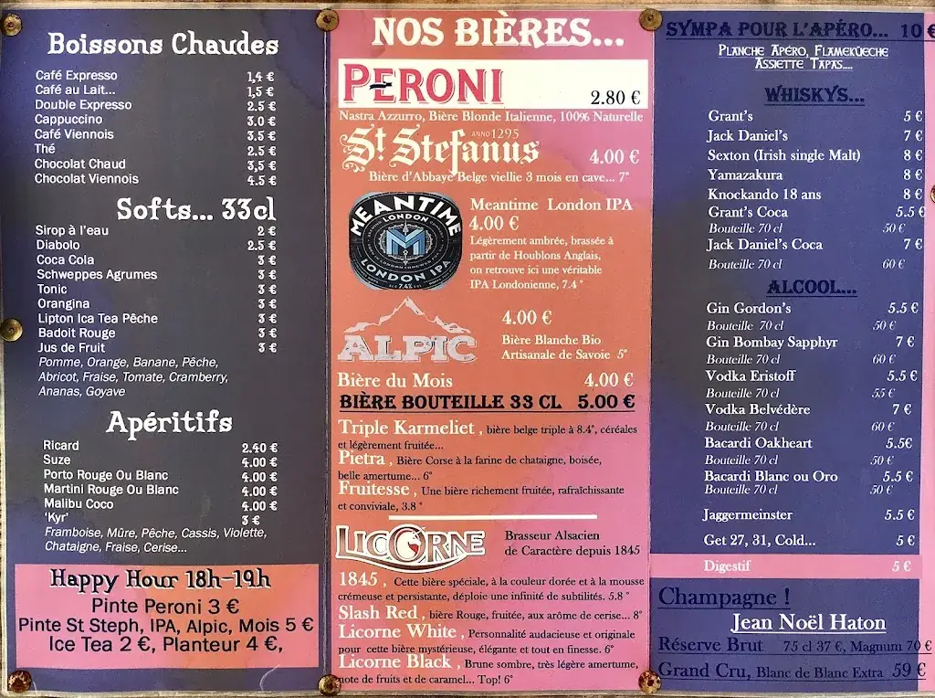 Menü_Sweet Rock Café_Albertville_Bild_1