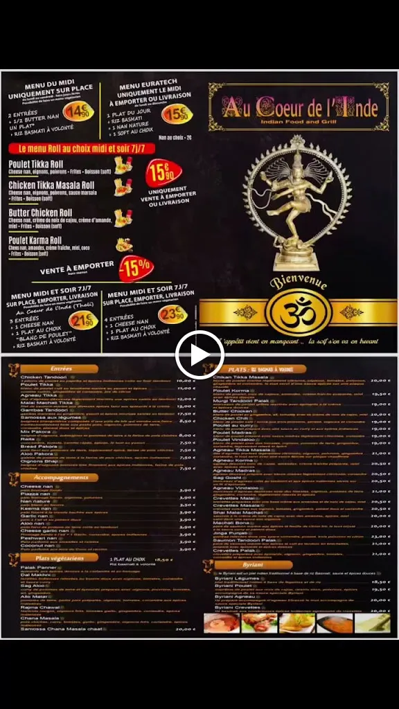 Menü_Au Coeur de l'Inde_Lambersart_Bild_2