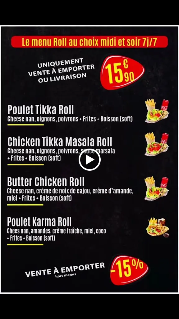 Menü_Au Coeur de l'Inde_Lambersart_Bild_3