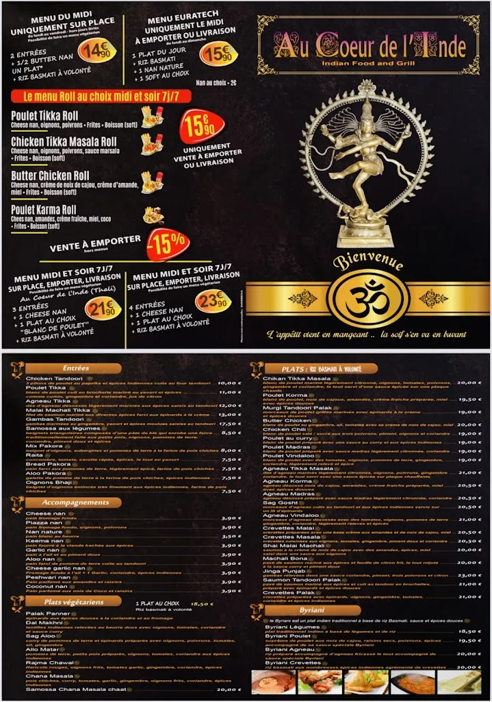 Menü_Au Coeur de l'Inde_Lambersart_Bild_4