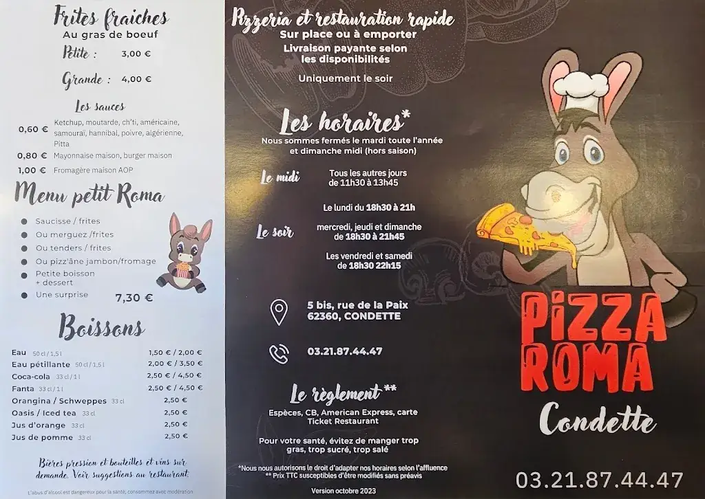 Menu_Pizza Roma Condette - Hardelot_Condette_image_1