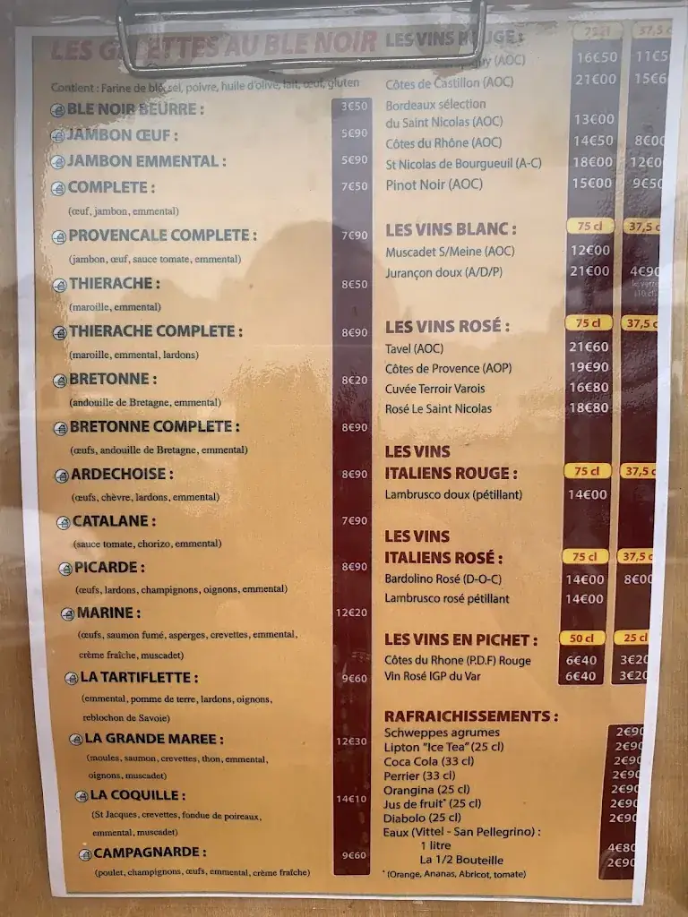 Menü_Le Saint Nicolas_Coucy-le-Château-Auffrique_Bild_1