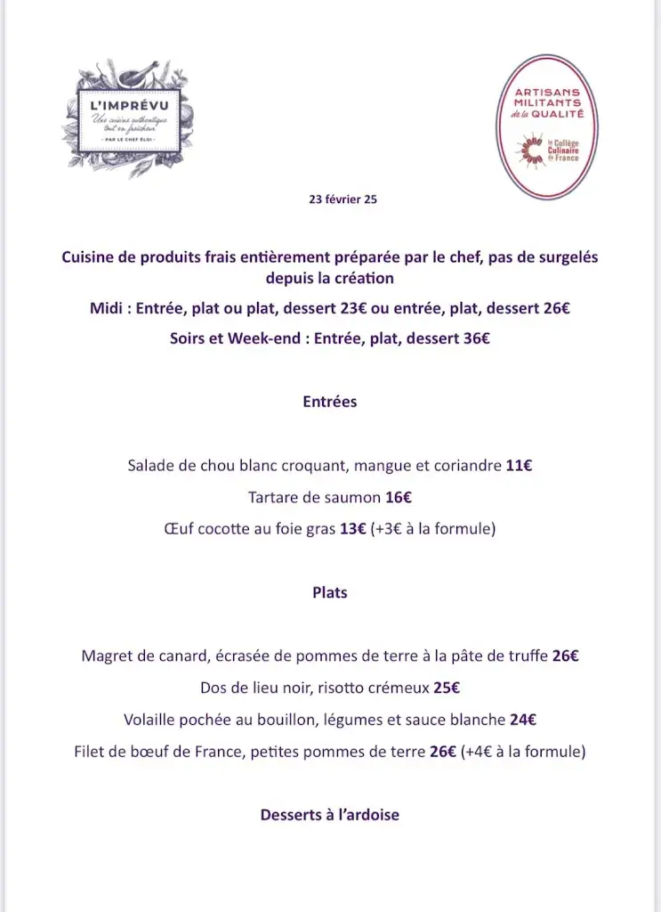 Menu_Bistrot de l'imprevu_Compiègne_image_4