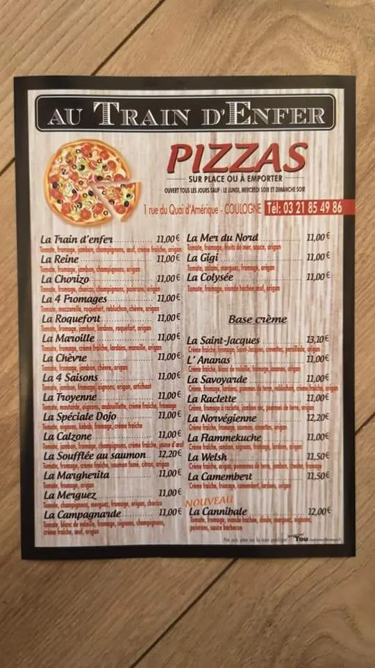 Menu_Au Train d'Enfer_Coulogne_image_1