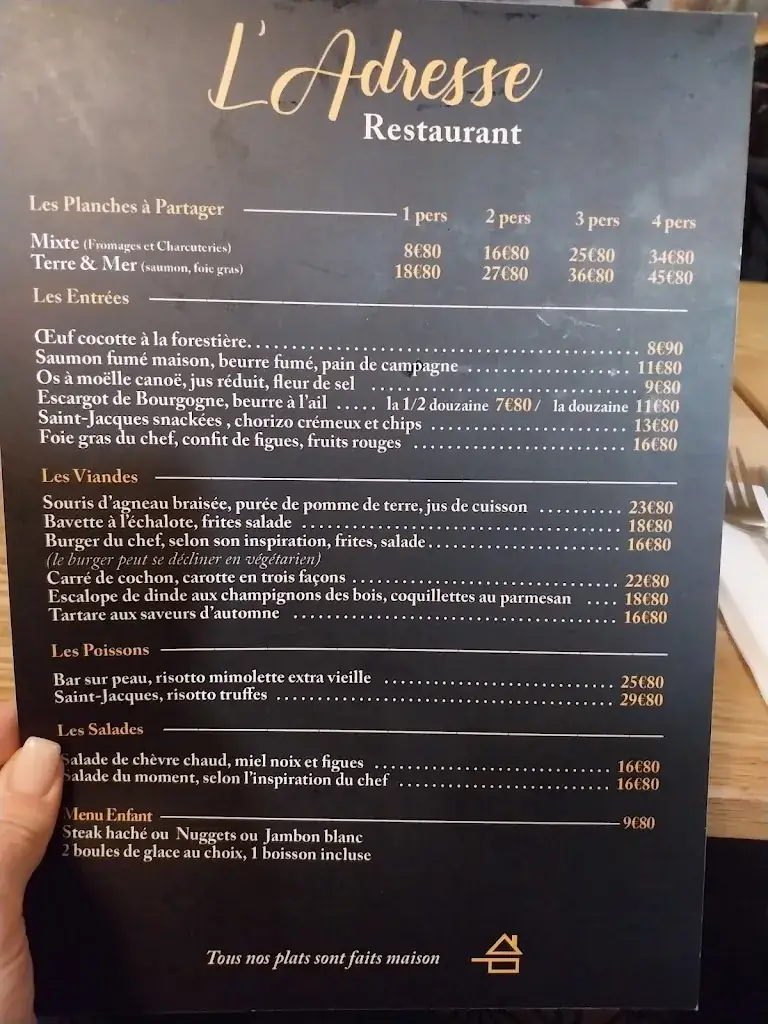 Menu_Restaurant L' Adresse_Courrières_image_3