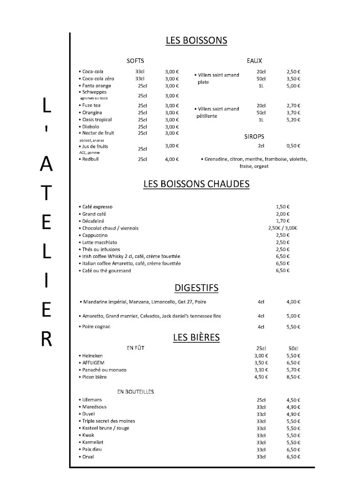 Menu_L’Atelier Restaurant-brasserie_Crespin_image_1