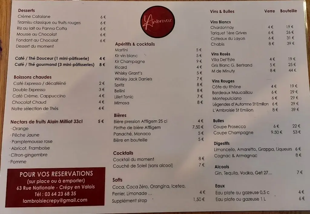 Menu_L'Ambroisie - Restaurant Italien_Crépy-en-Valois_image_1