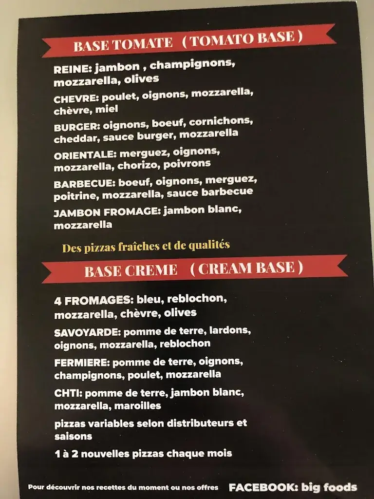 Menu_distributeur à pizzas big foods crécy-en-ponthieu_Crécy-en-Ponthieu_image_1