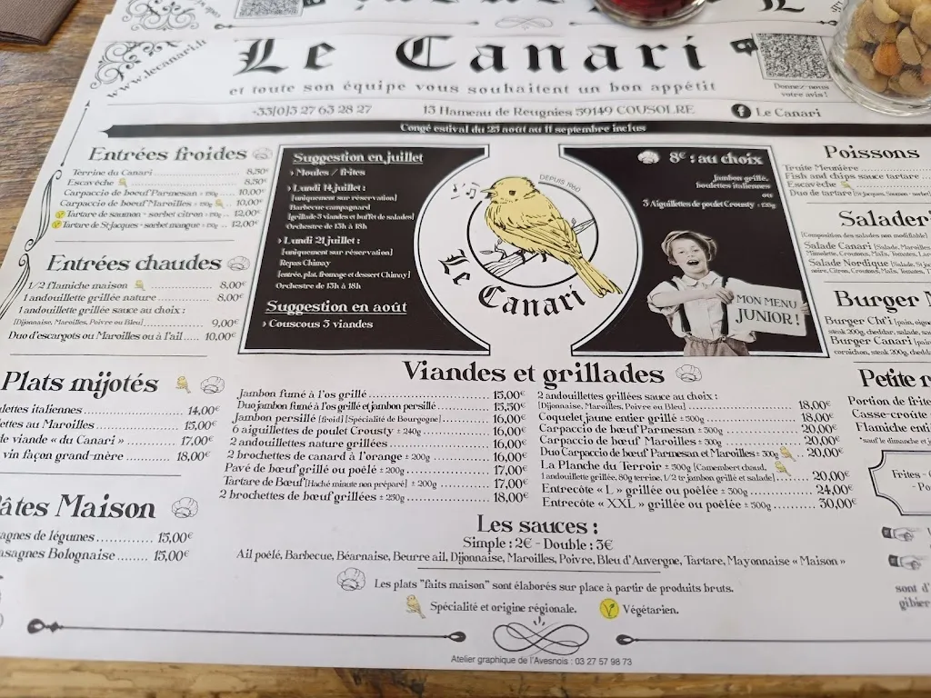 Menu_Le Canari_Cousolre_image_3