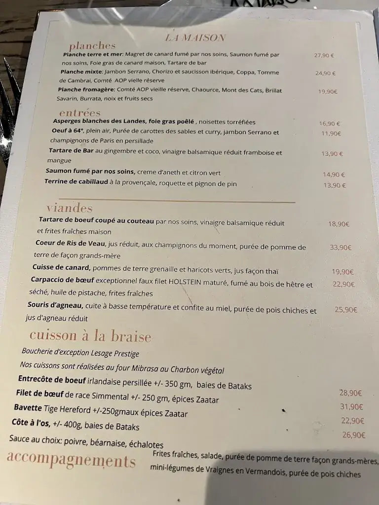 Menu_Restaurant La Maison S&L - Saint Quentin_Saint-Quentin_image_1