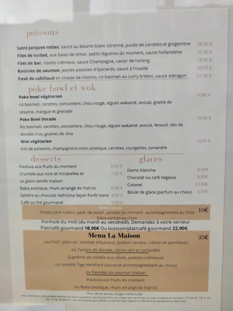 Menu_Restaurant La Maison S&L - Saint Quentin_Saint-Quentin_image_2